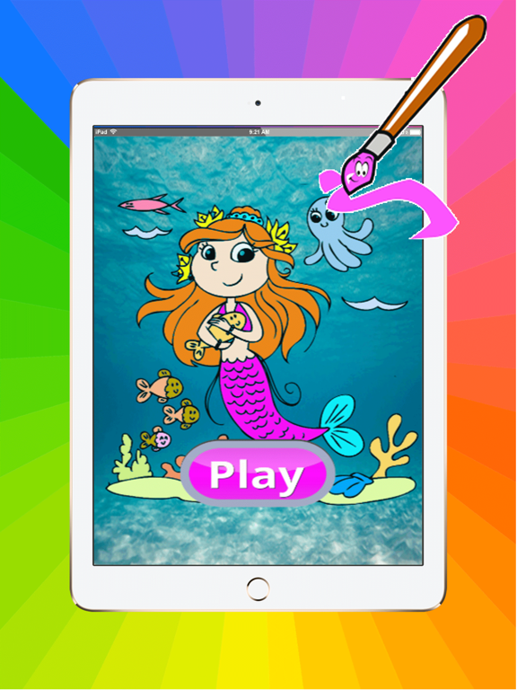 Games Princess Mermaid Coloring Book Art Pad:Easy painting for little kids