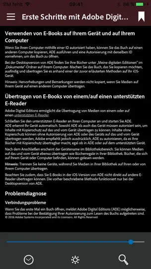 Screenshot von Adobe Digital Editions auf dem iPhone 3
