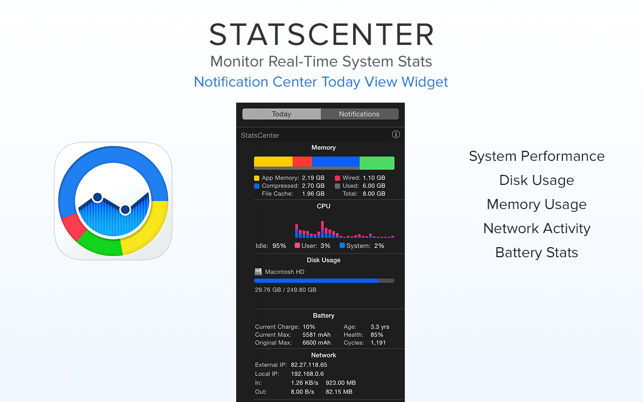 ‎StatsCenter - Monitor Your System Stats Screenshot