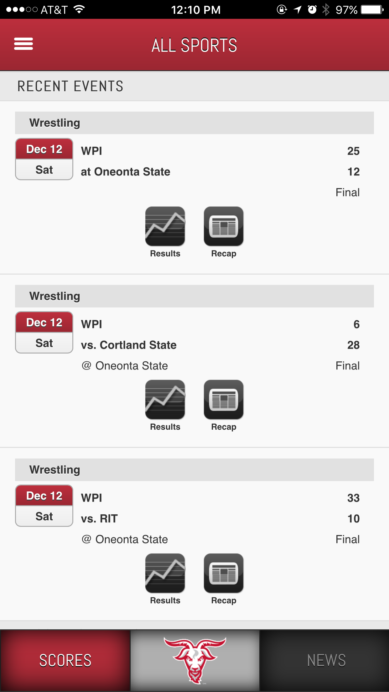 WPI Sports Front Row screenshot 3