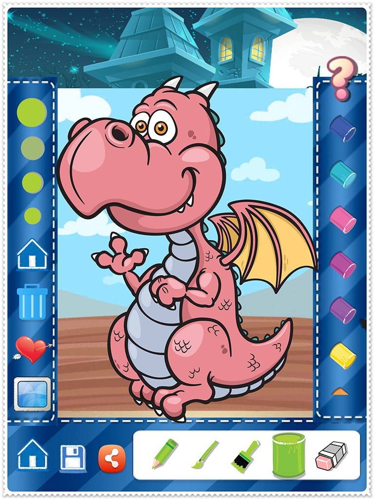 Color Book Dinosaur Coloring Pages Paint Free & Fun - preschool educational learning games for kids and toddler screenshot 10