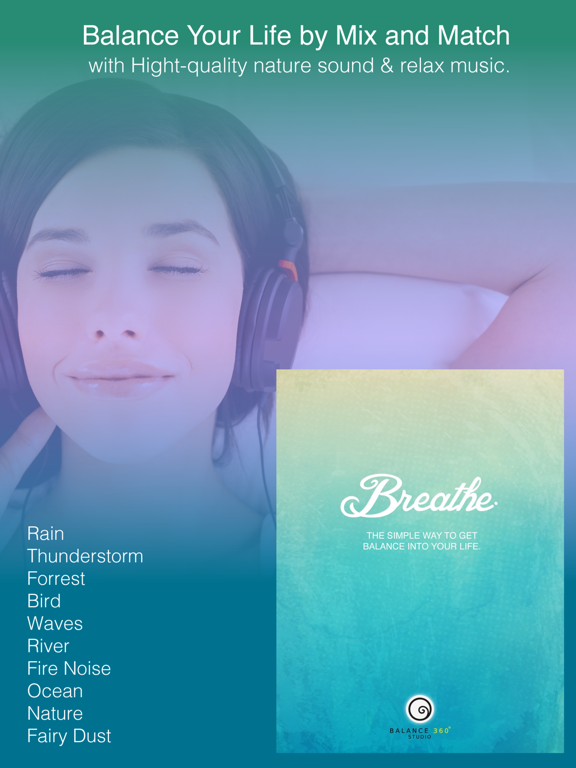 Breathe Get Energy & Depression Help By Calming Music, Sounds mixer iPad screenshot 1 - Medical app