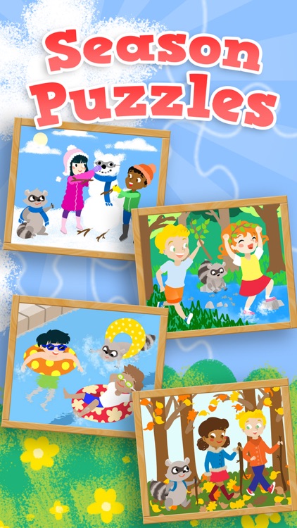 Kids Season Puzzles: Animated Spring, Summer, Fall and Winter Wooden Jigsaw Puzzle Games for Toddler and Preschool Boys and Girls