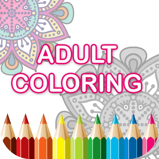 mandala coloring book - adult colors therapy free stress relieving pages icon