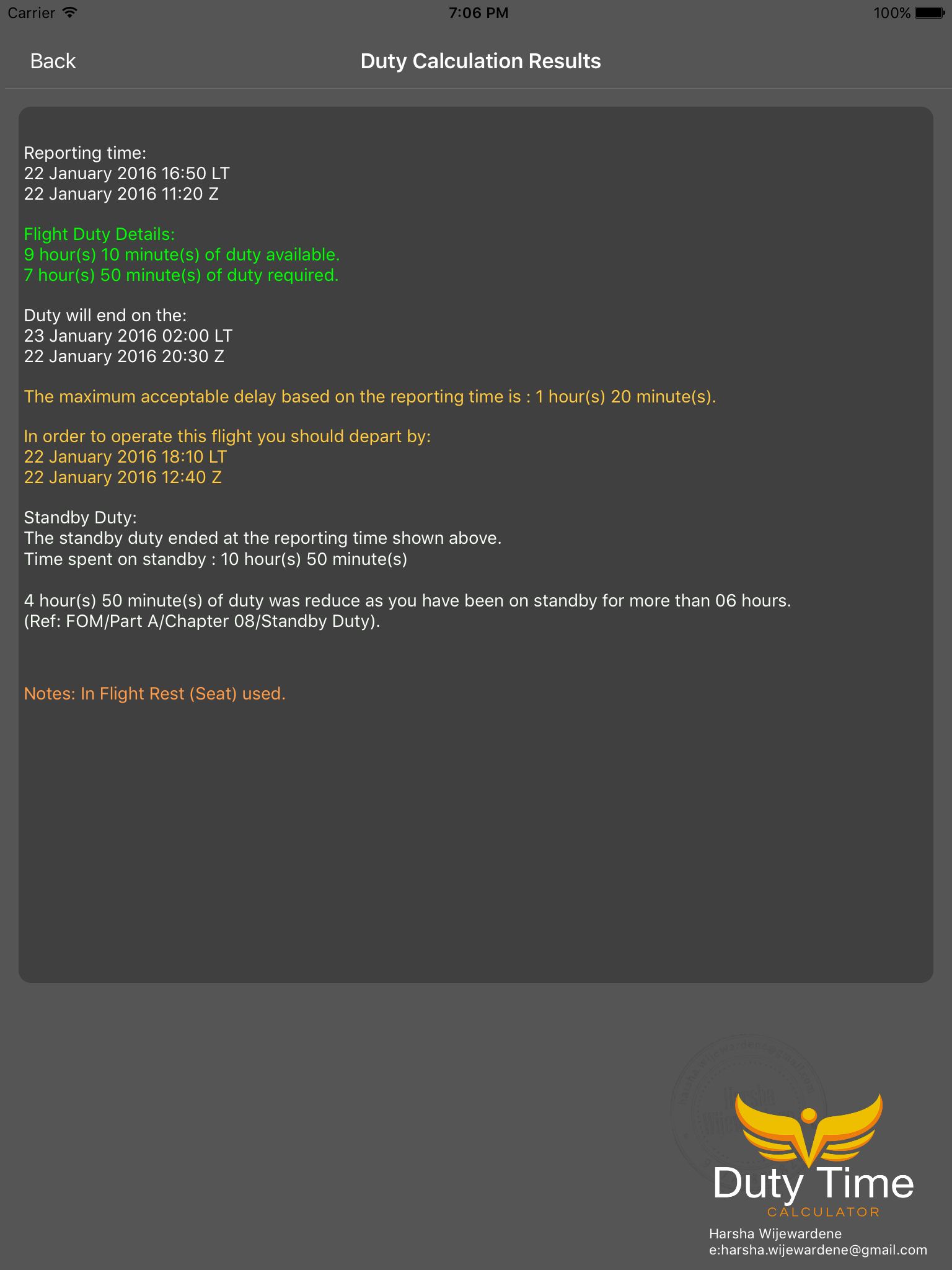 Duty Time Calculator screenshot 4