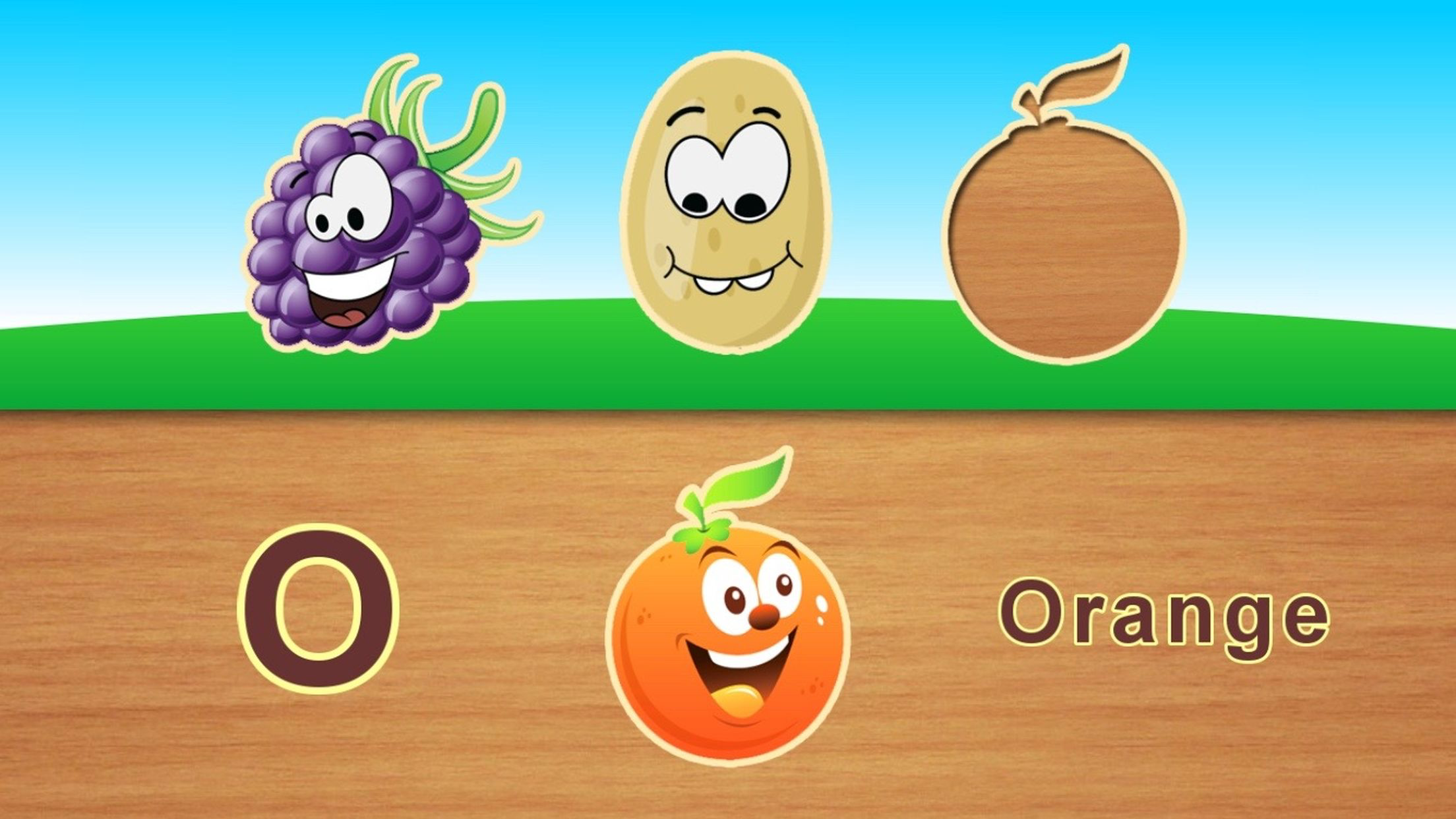 Fruits alphabet for kids - children's preschool learning and toddlers educational game