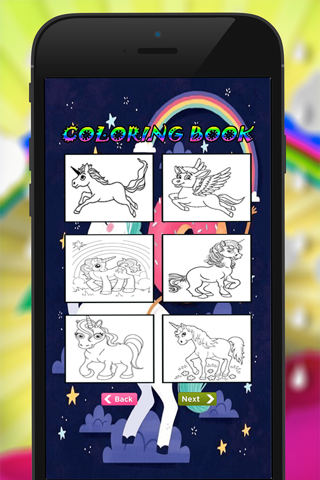 Unicorns Horse Coloring Book Drawing Painting Game screenshot 2