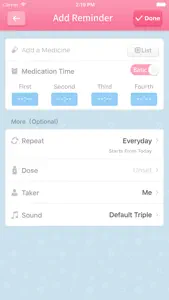 iCare · Medication Reminder screenshot #5 for iPhone