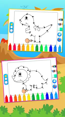 Game screenshot Dinosaurs Connect the Dots and Coloring Book Free hack