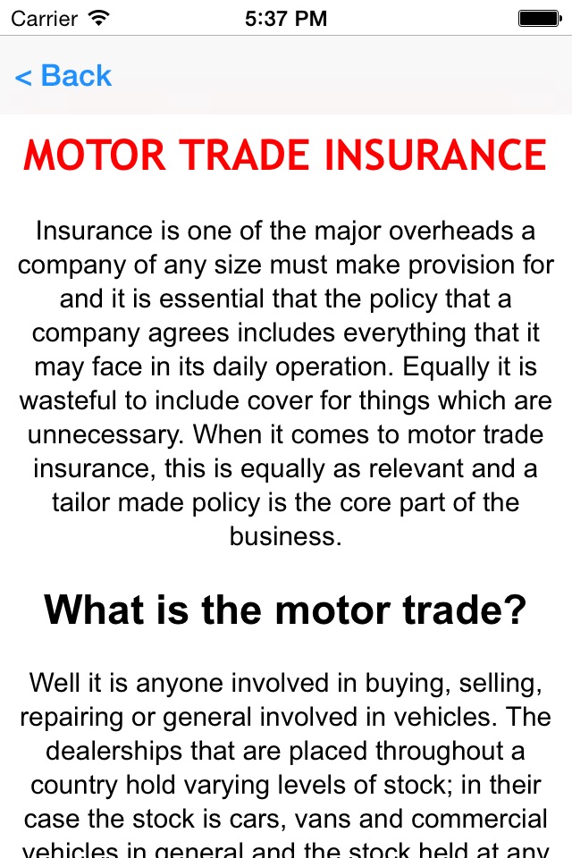 Motor Trade Insurance UK screenshot 4