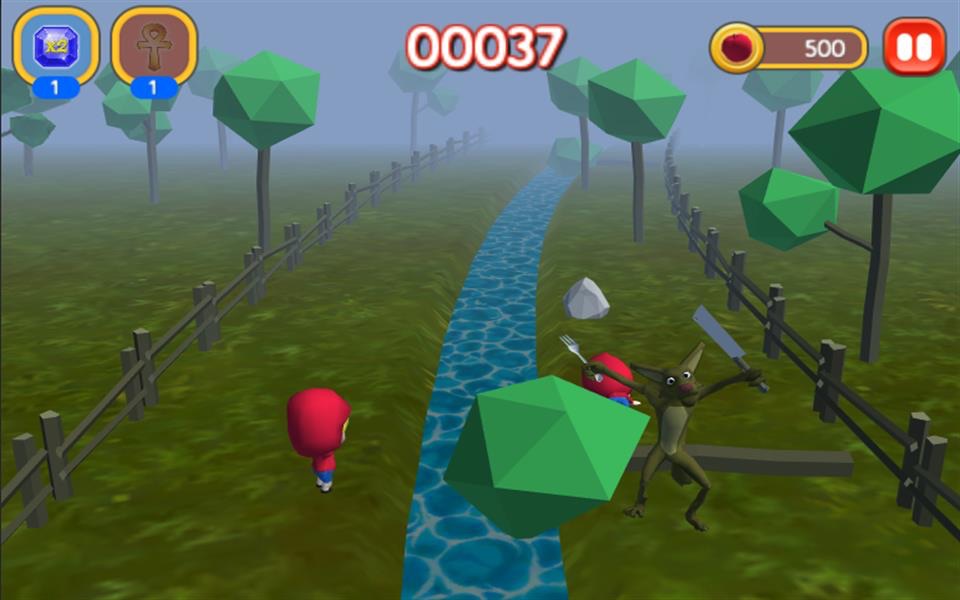 Little Red Cap Twins - Endless Double Runner Game screenshot 2