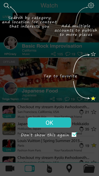 uPeek - LIVE Stream Video iPhone screenshot 5 - Social Networking app