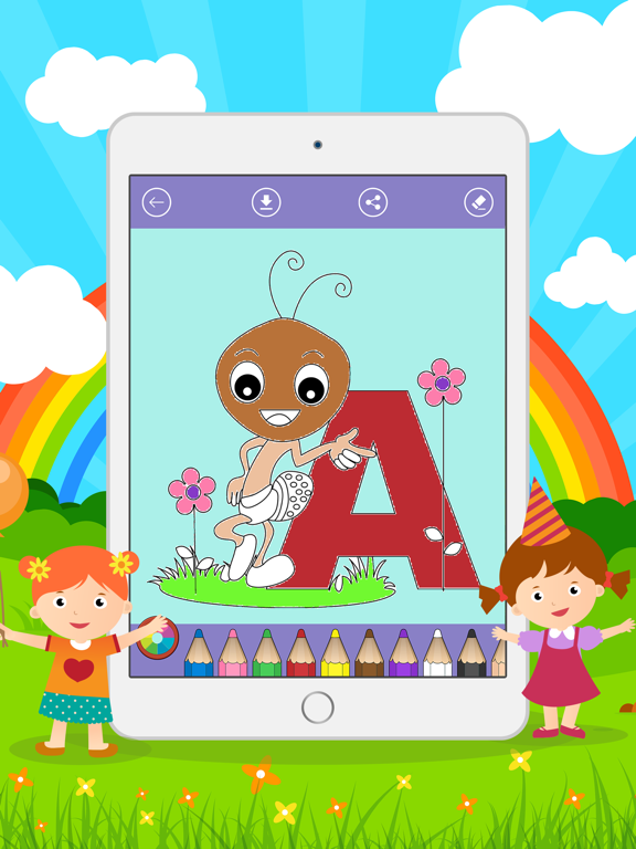 Screenshot #5 pour Abc Livre à colorier : Jeu de l'alphabet pour les enfants. Gratis pour la maternelle, école maternelle et l'école ! (ABC Alphabet Coloring book)