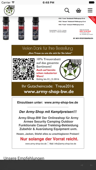 Screenshot #1 pour Army-Shop-BW