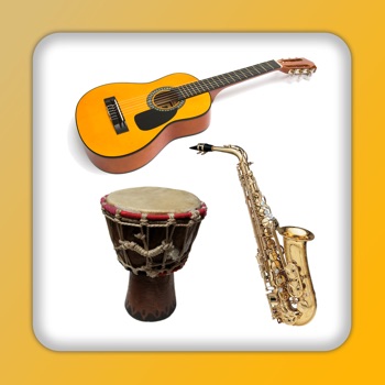 Muziekinstrumenten geluiden en foto's voor kinderen in het Engels