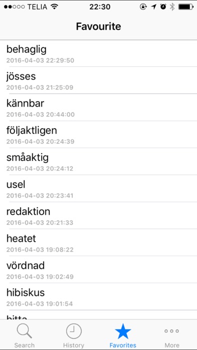 Dict.SE Swedish - English - Swedish dictionary (lexikon) Screenshot