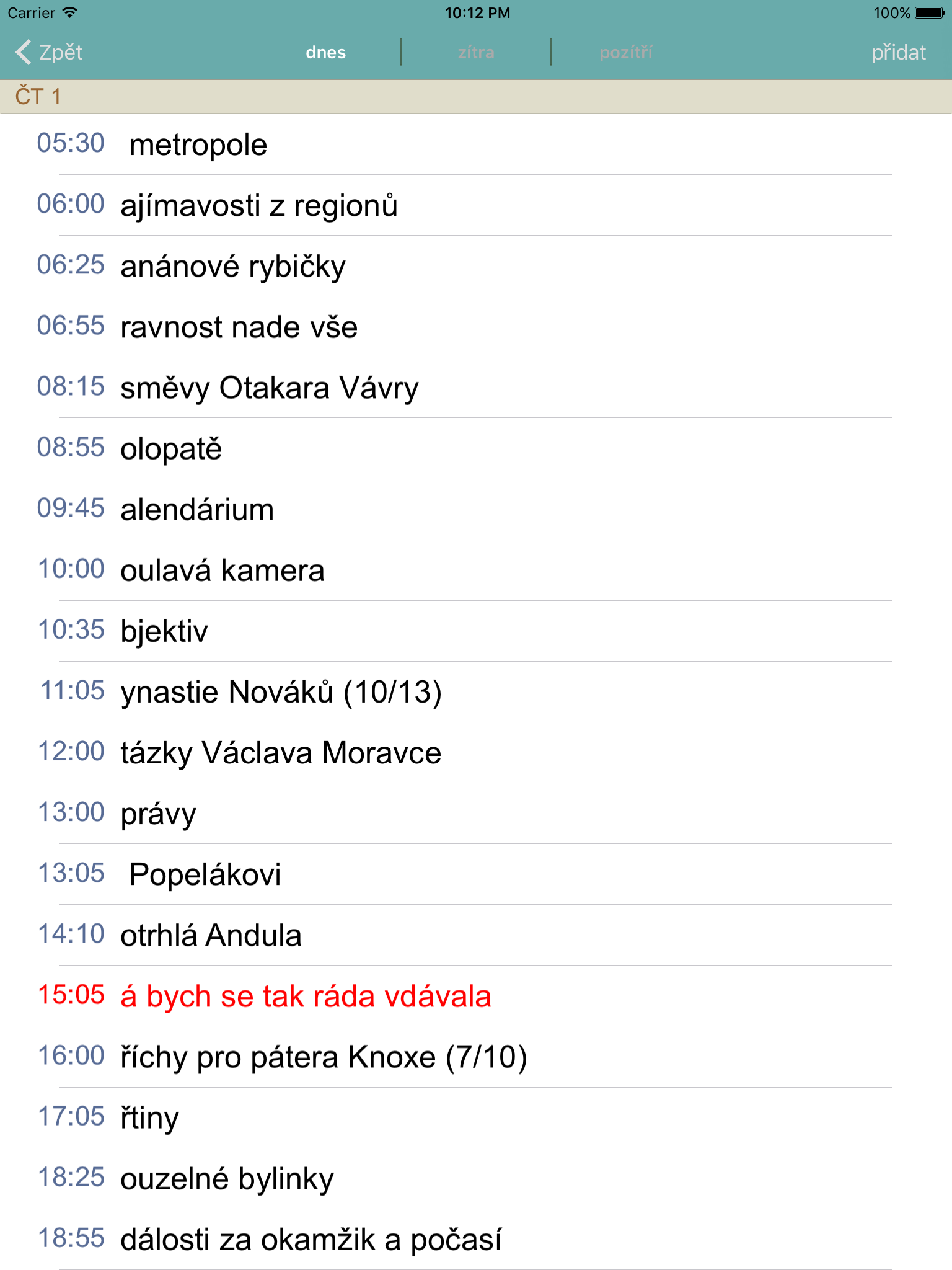 TV PROGRAM - Česká televize