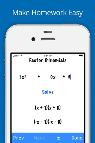 Trinomial Factoring - Easily Factor Any Trinomial Equation screenshot 2