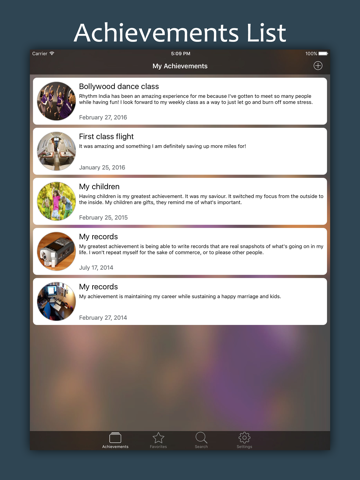 My Achievements iPad screenshot