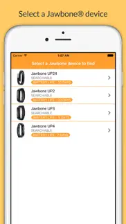 finder for jawbone - find your lost up24, up2, up3 and up4 iphone screenshot 1