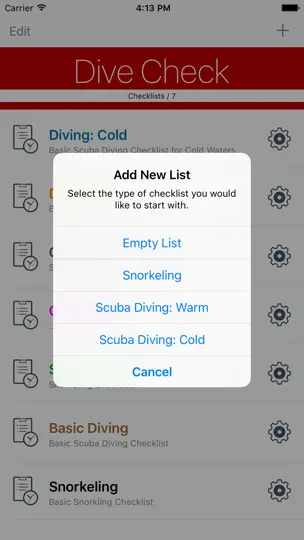 Скриншот Dive Check на iPhone 5