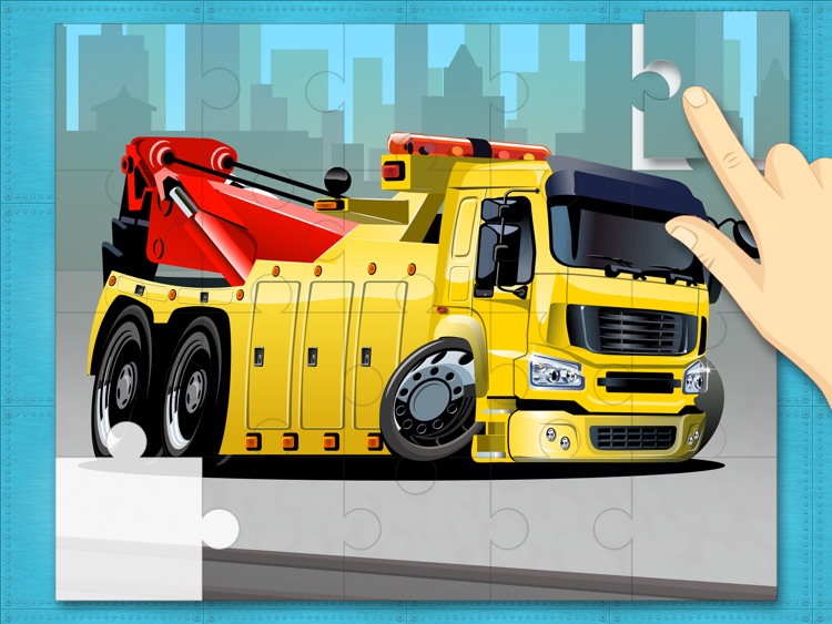 Trucks and Vehicles Jigsaw Puzzles free logic game for toddlers, preschool kids and little