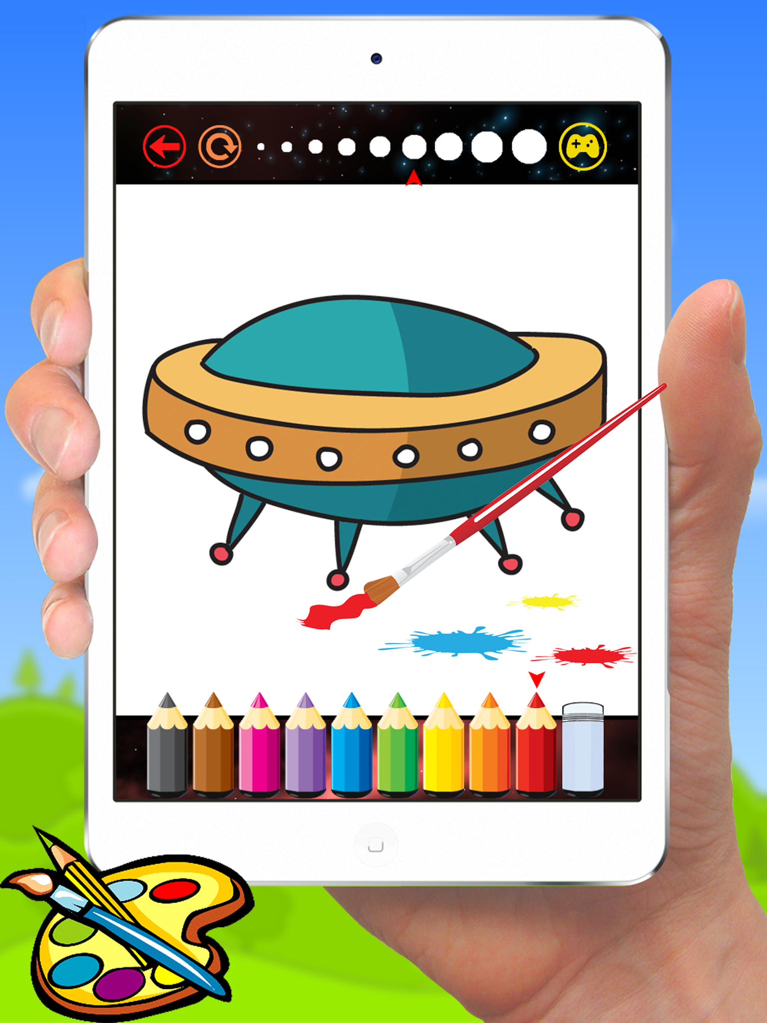 Rockets & Spaceships Coloring - Drawing for kids free games screenshot 8