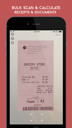 Camculator - Calculate Receipts Documents With Your Camera screenshot 1