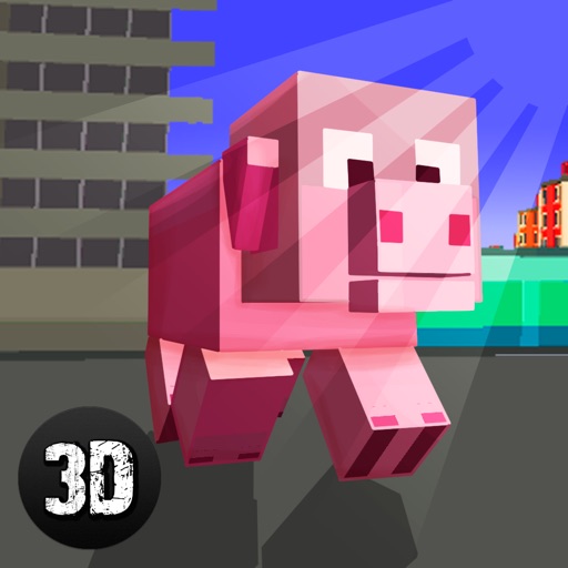 Blockhead Pig City Rampage 3D Full icon