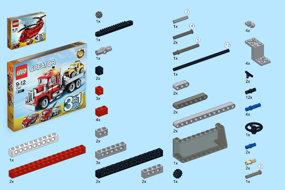 Roadster Mk 2 for LEGO Creator 7347+31003 Sets - Building Instructions screenshot 2