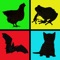 Games for kids, shadow, mute, find the word sort the words about animals, and so on