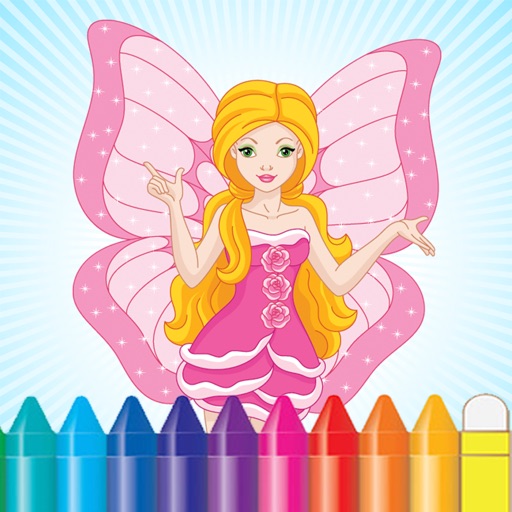 Fairy & Princess Coloring Book for Kids Preschool Toddler Icon