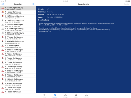 Baustellen-SH iPad screenshot