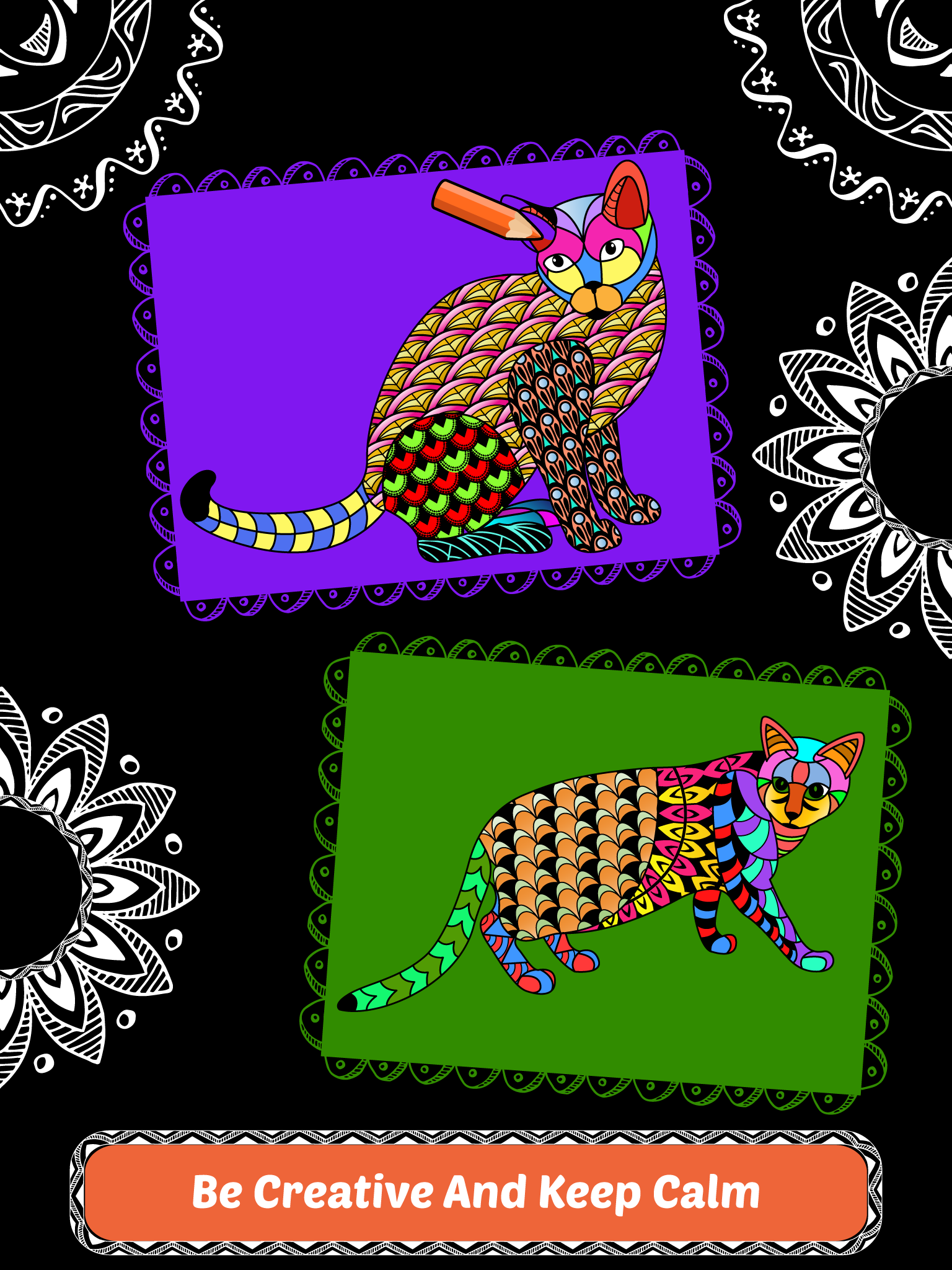 Creative Cats Art Class-Stress Relieving Coloring Books for Adults FREE