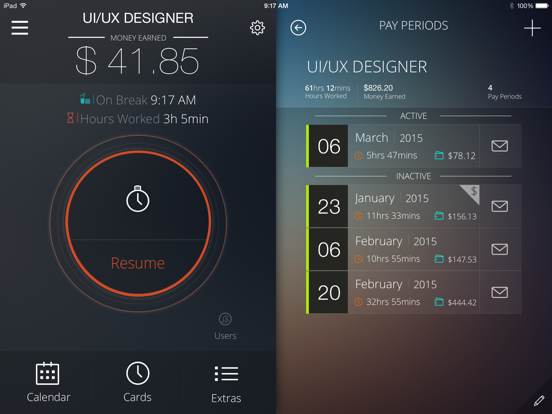 Timecard Pro - Hours & Work Schedule Tracking iPad screenshot