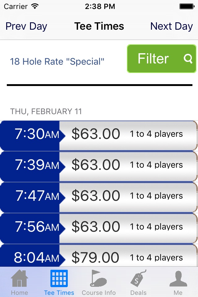 Crow Creek Golf Tee Times screenshot 2