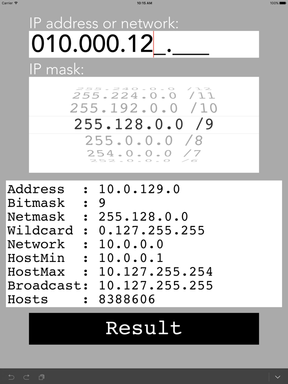 Screenshot #4 pour IPMask - calculateur d'adresse de réseau