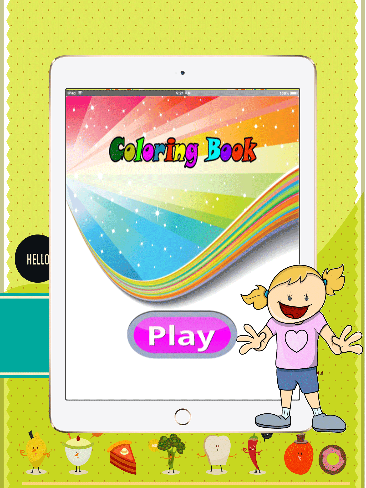 Fresh Fruits art pad : Learn to painting and drawing coloring pages printable for kids free