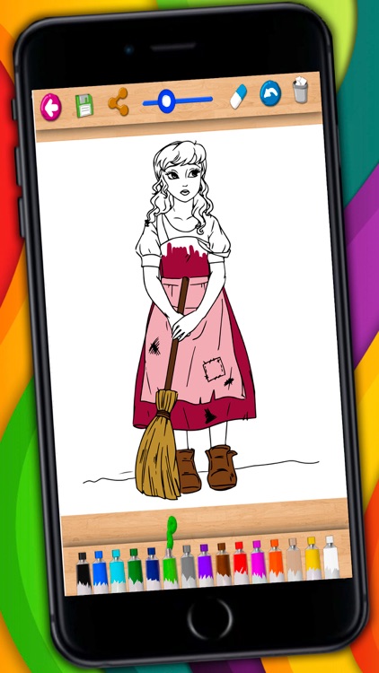 Cinderella Coloring book & Paint classic fairy tales for kids screenshot-4