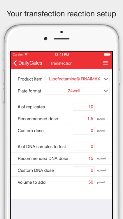 DailyCalcs - Science calculator to simplify everyday tasks in the lab screenshot-3