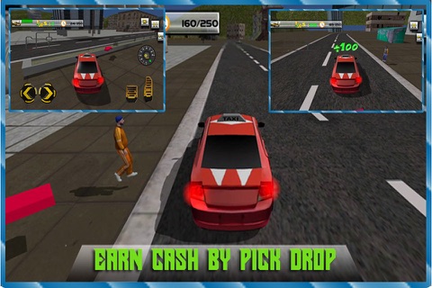 Crazy Taxi Driver Simulator 3D - real free yellow cab racing sim mania game screenshot 2