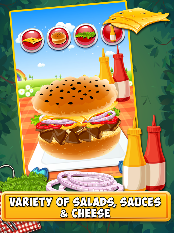 Burger Maker-Free Fast Food Cooking and Restaurant Manager Game for Kids,Boys & Girls iPad screenshot