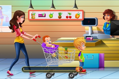 スーパーマーケット レジ キャッシャー 買い物に行く   買い物リストとママを支援し、レジを支払うことに！フリーのおすすめ画像4