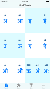 Hindi Vowels - Script and Pronunciation screenshot