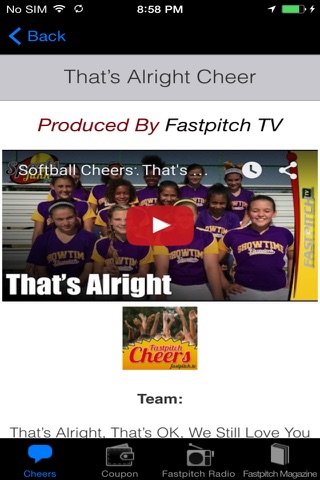 Fastpitch Softball Cheers screenshot 2