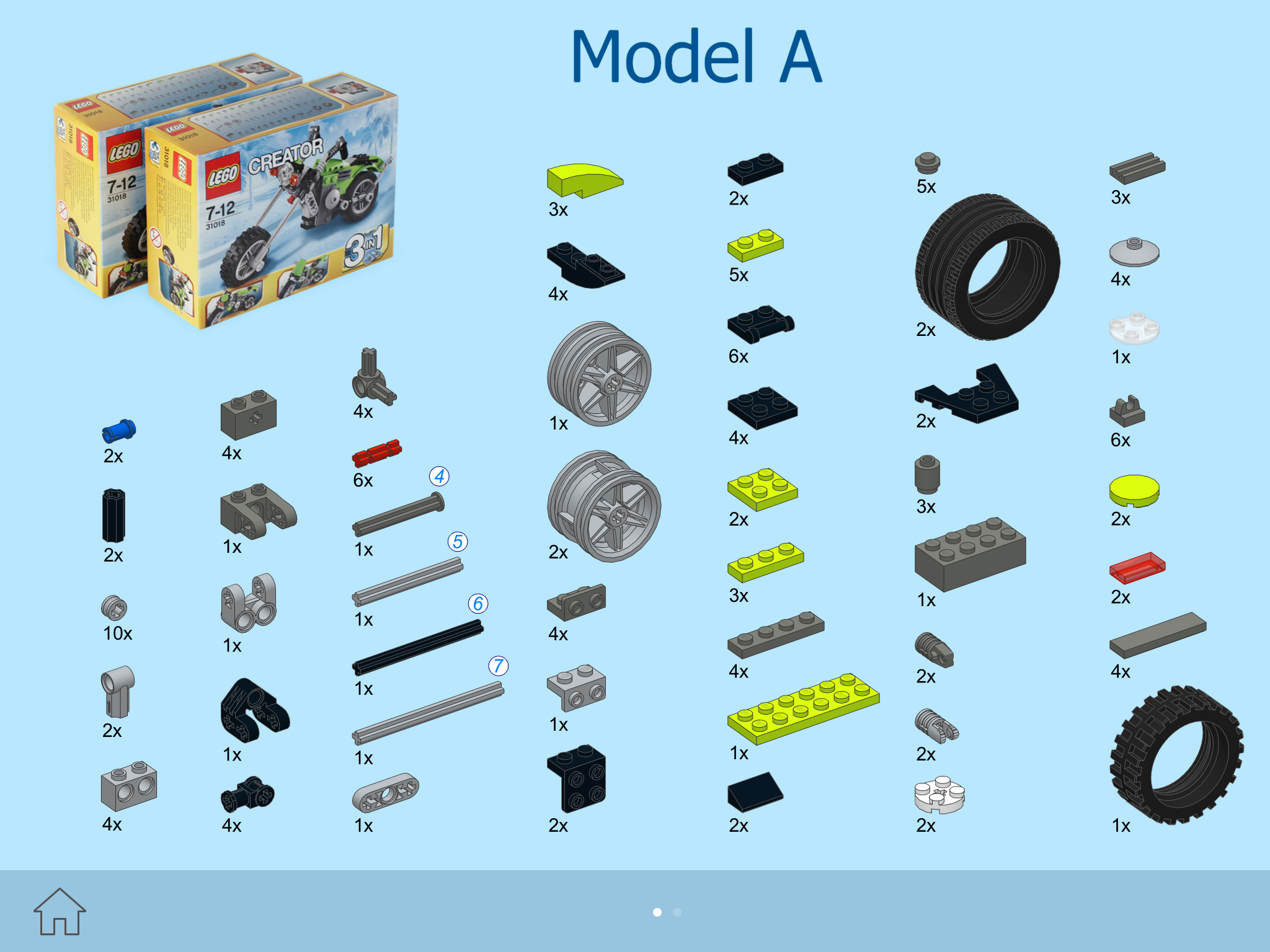 3-Wheel Moto for LEGO Creator 31018 x 2 Sets - Building Instructions