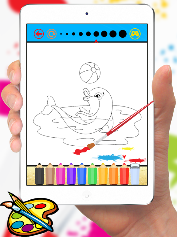 Mermaid & Sea Animal Coloring Book - Drawing for Kids Games iPad screenshot