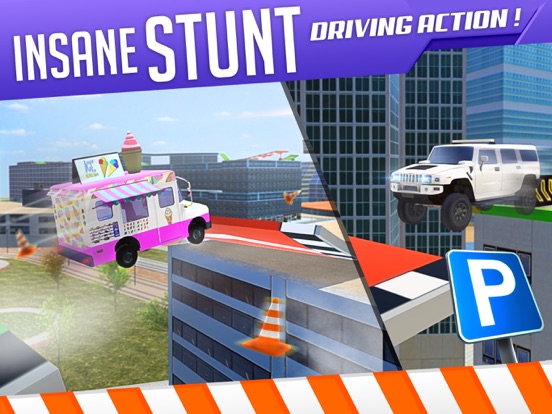 Roof Jumping 3 Stunt Driver Parking Simulator Auto Race Spelletjes Gratis iPad app afbeelding 4