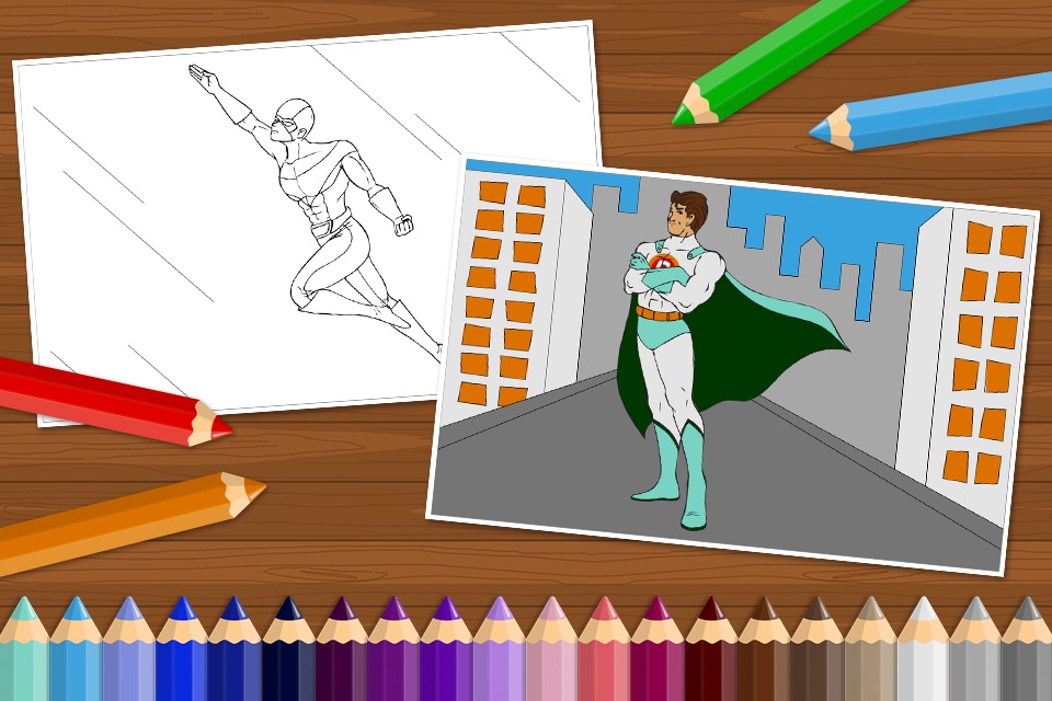 Superheroes - Coloring Book for Little Boys and Kids - Free Game screenshot 4