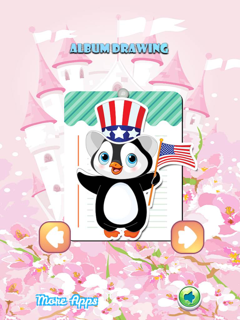 Penguin Drawing Coloring Book - Cute Caricature Art Ideas pages for kids